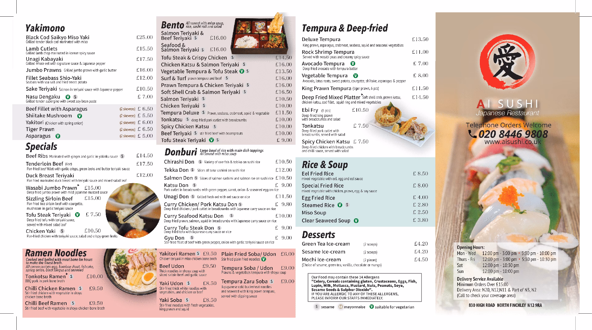 Where to eat Japanese food in North Finchley?