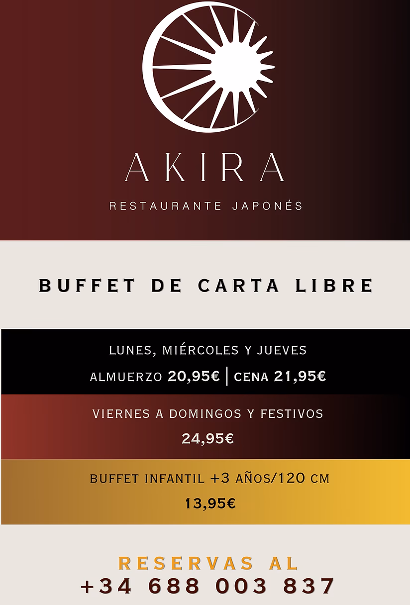 ¿Qué opciones ofrece restaurante Akira?