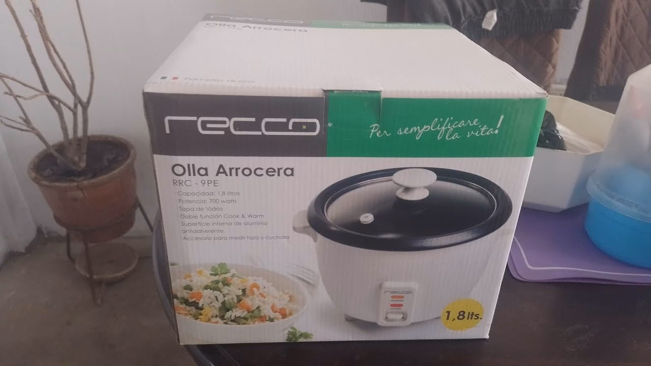 ¿Qué características tiene la olla arrocera eléctrica blanca de Recco?