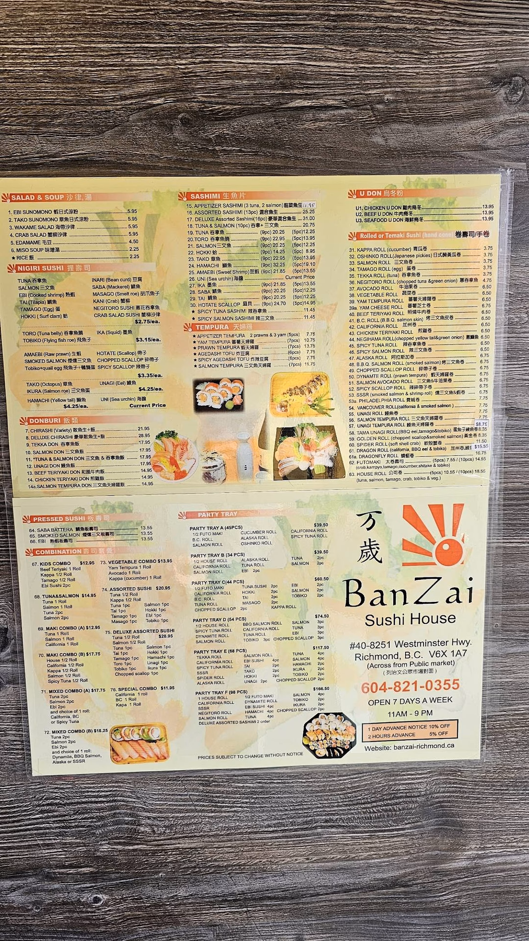 Where can I order sushi in Richmond BC?