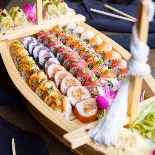 Where is blue sushi located?