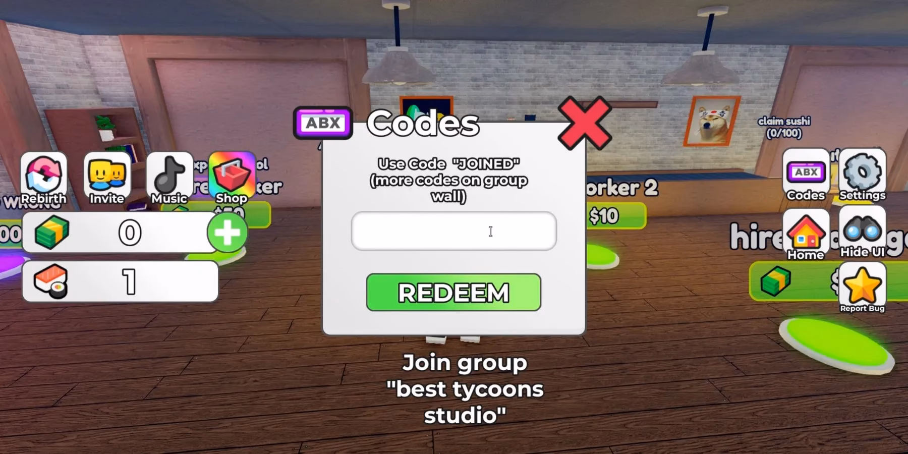 How to make money with sushi shop tycoon codes?