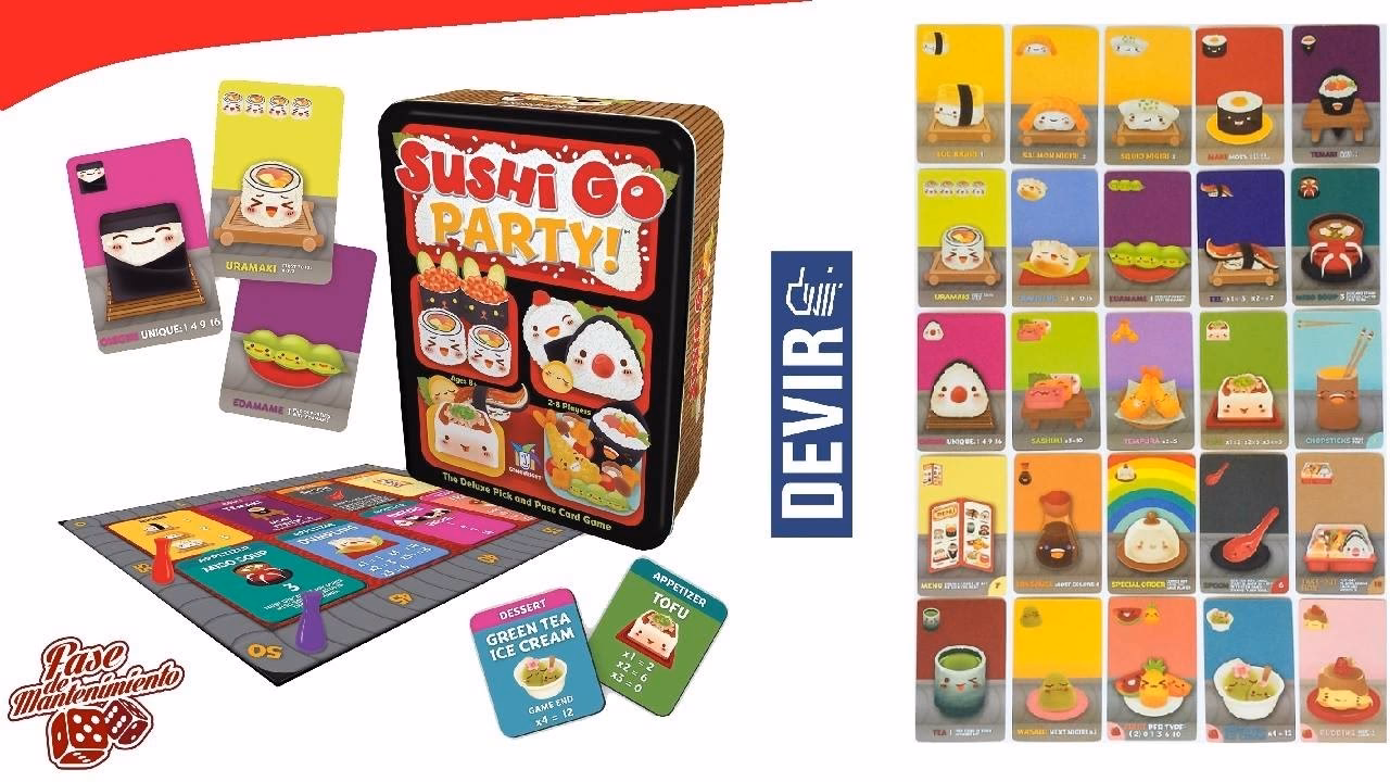 ¿Cuáles son los menús de Sushi Go Party?