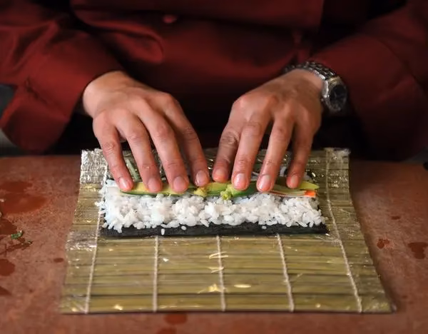 How do you make a sushi roll?
