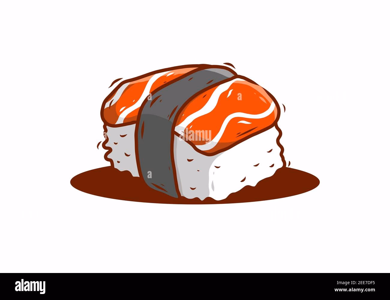 How do you draw a sushi roll?
