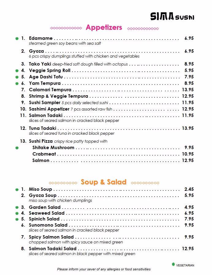 Is Sima a good place to eat sushi?