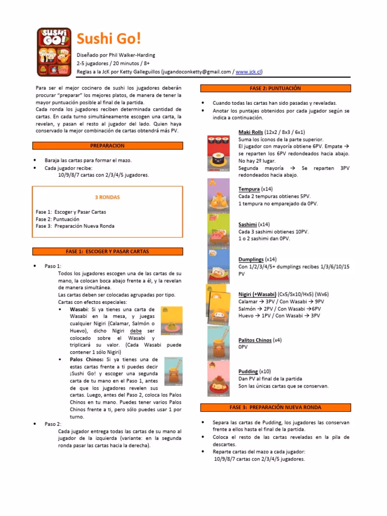 ¿Cómo se juega la ronda de sushi?