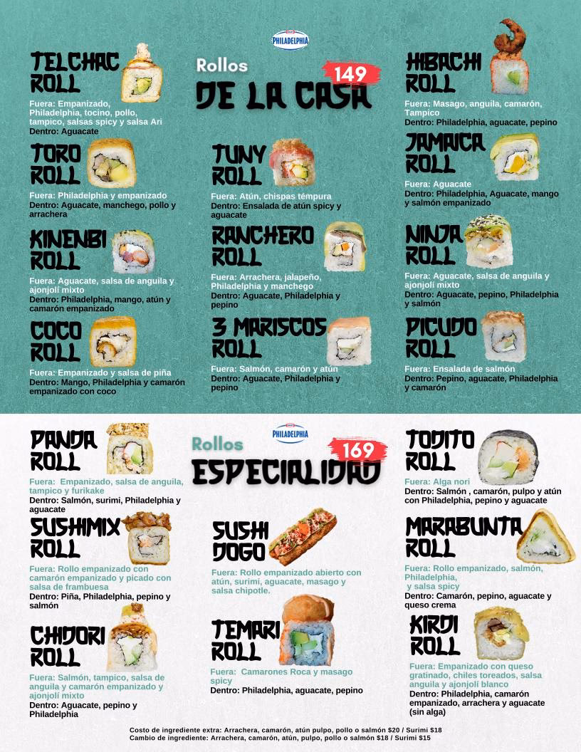 ¿Qué ofrece el menú de sushi Mix en Mérida?