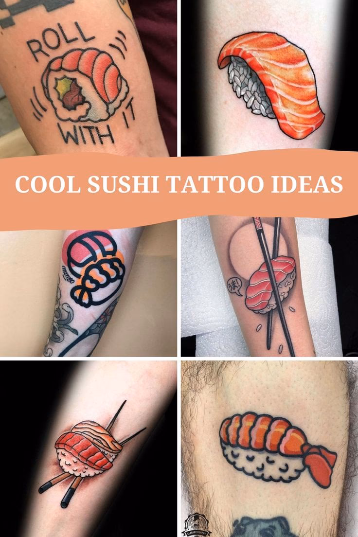 What are the different types of sushi roll tattoos?