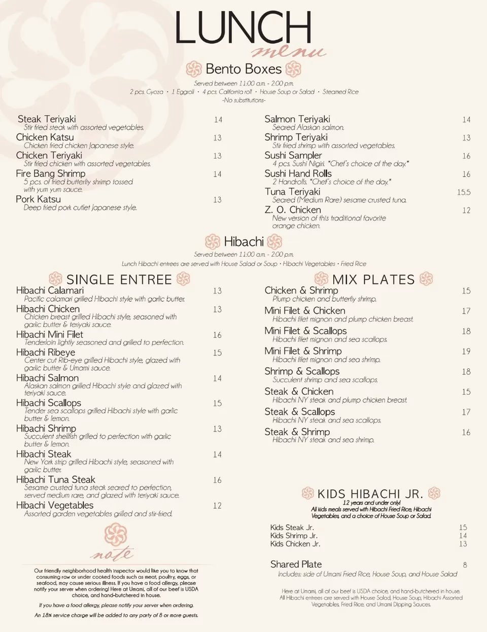 ¿Dónde se encuentra el menú de umami sushi Vilaseca?