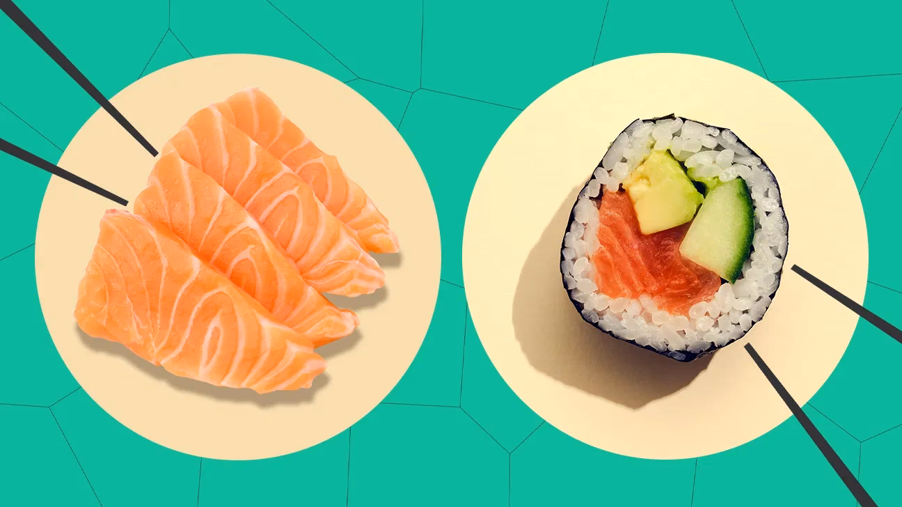 ¿Cuál es la diferencia entre sushi y sashimi?