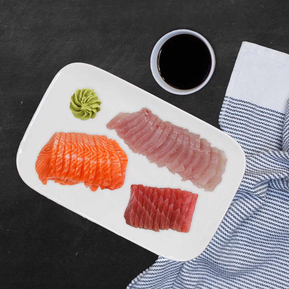 Where does sashimi tuna primarily come from?