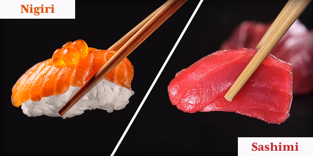 What is the difference between nigiri and sashimi?